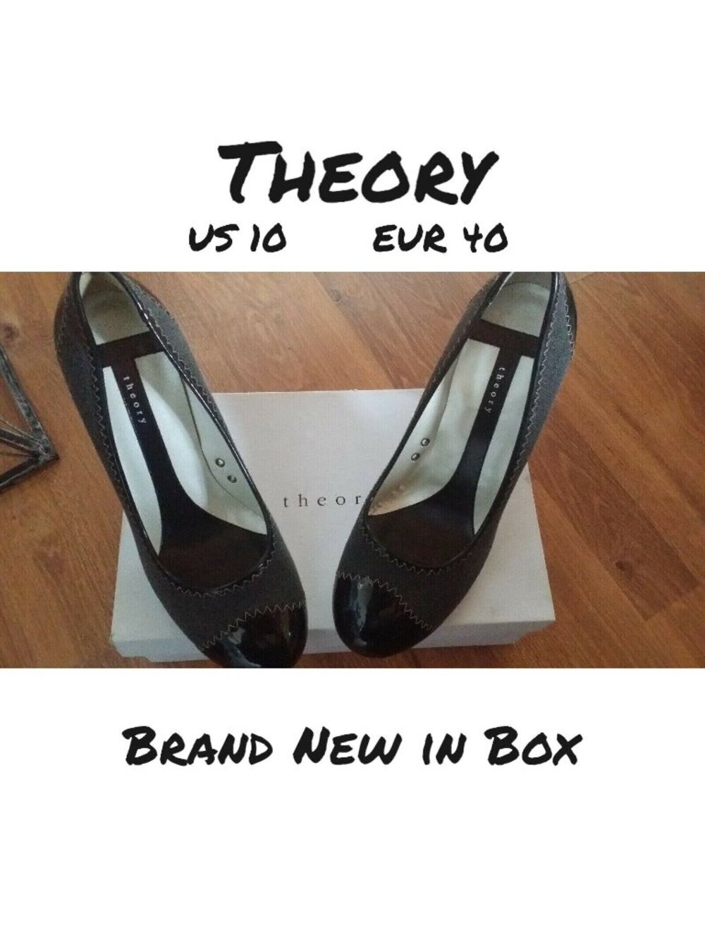 Theory Black Canvas Pump Heels Size 10 US/40 EU - New in Box from Bloomingdale's